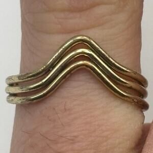 Gold Triple Chevron Ring